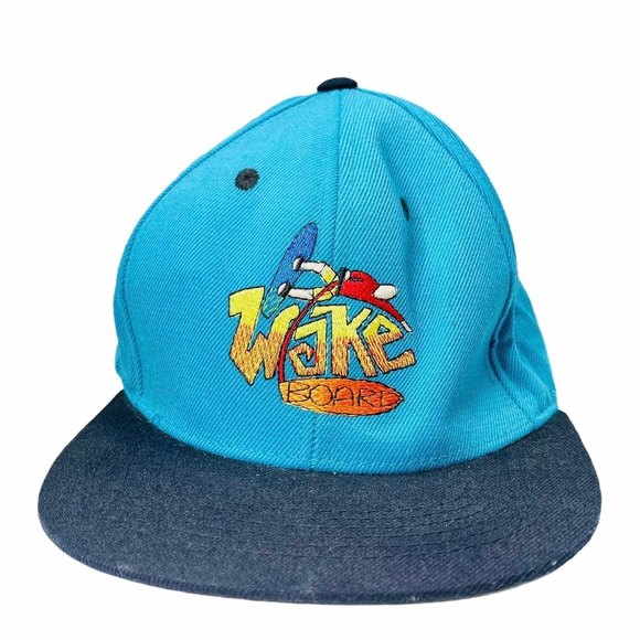 Lids Wake Board SnapBack Flat Wide Brim Hat Surfer Streetwear Wool Blend OSFA - Picture 1 of 11